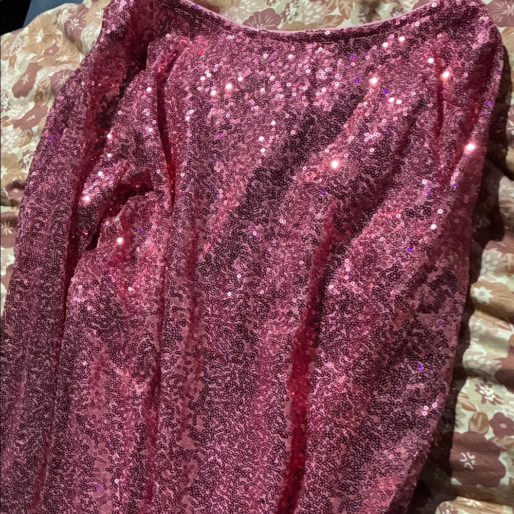 PrettyLittleThing Pink Sequin Long Sleeve Dress